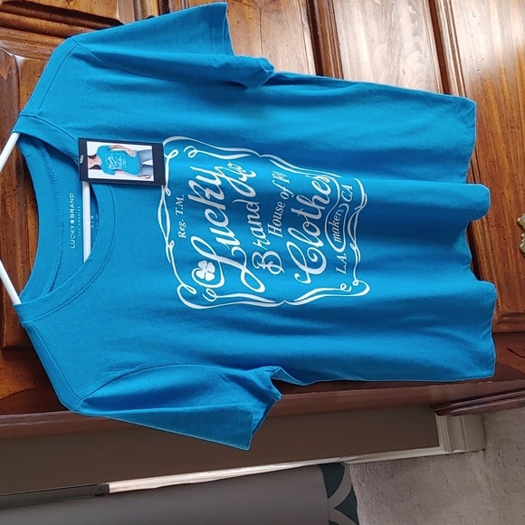 🌻NWT Women's Lucky Brand Turquoise T-shirt - Picture 1 of 5